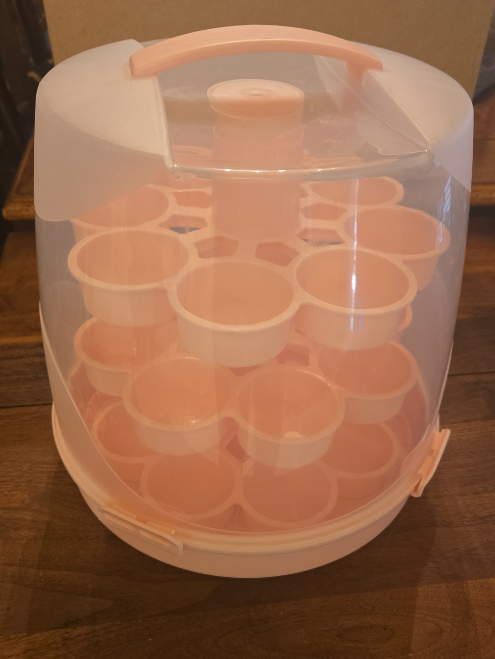 Pink Cupcake/Cake Carrier/ Stand With Handle.